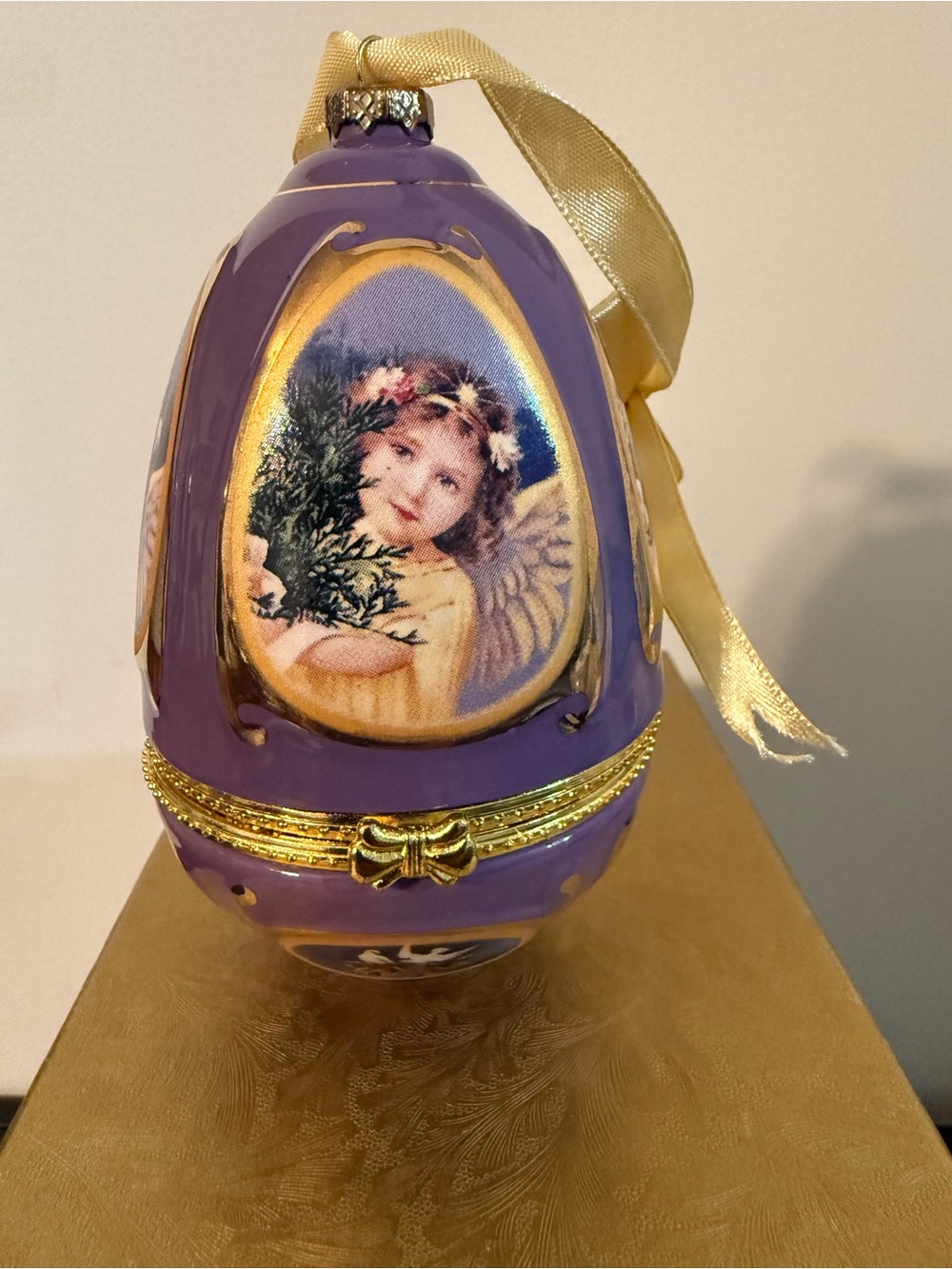 Holiday lovely musical ornament Decorative Egg Ornament - Purple